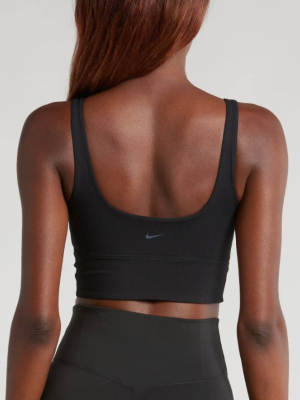 NEW Nike Zenvy Rib Dri-FIT Longline Sports Bra in Black Size Large - Picture 2 of 5